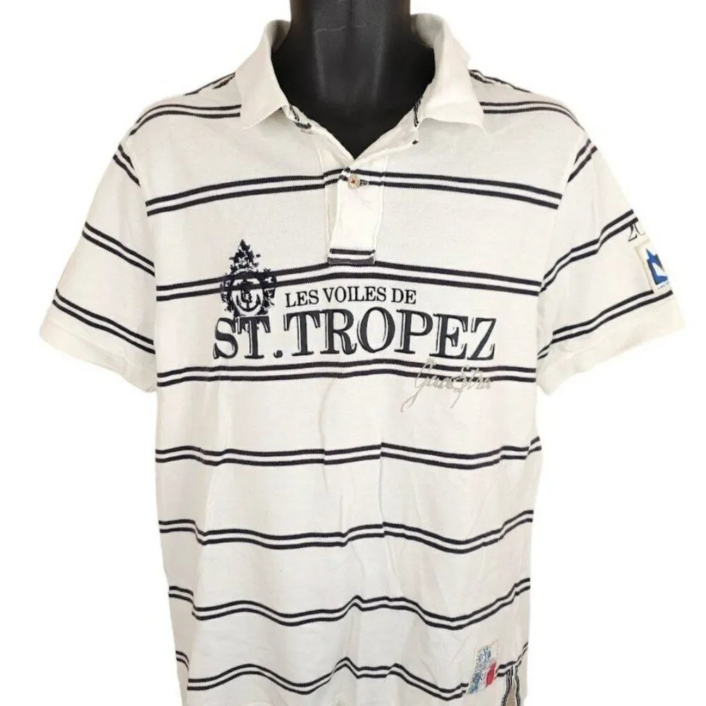 Vintage Les Voiles De St Tropez Polo Shirt Mens Size Large White Y2K Regatta - Picture 1 of 8